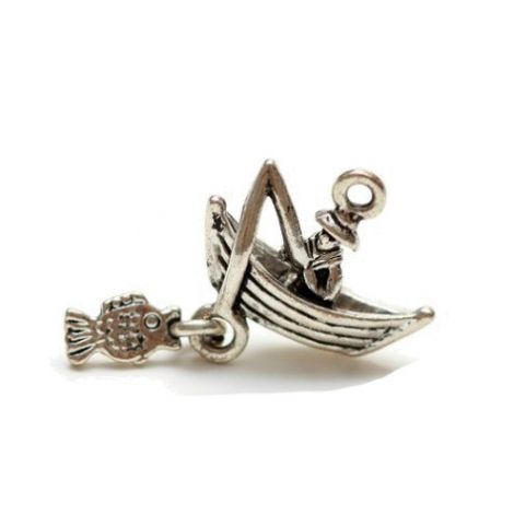 Zawieszka metalowa Charms ScrapBerry's Rybak, 19mm